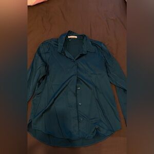 Abercrombie & Fitch Deep Teal Button-Down Blouse